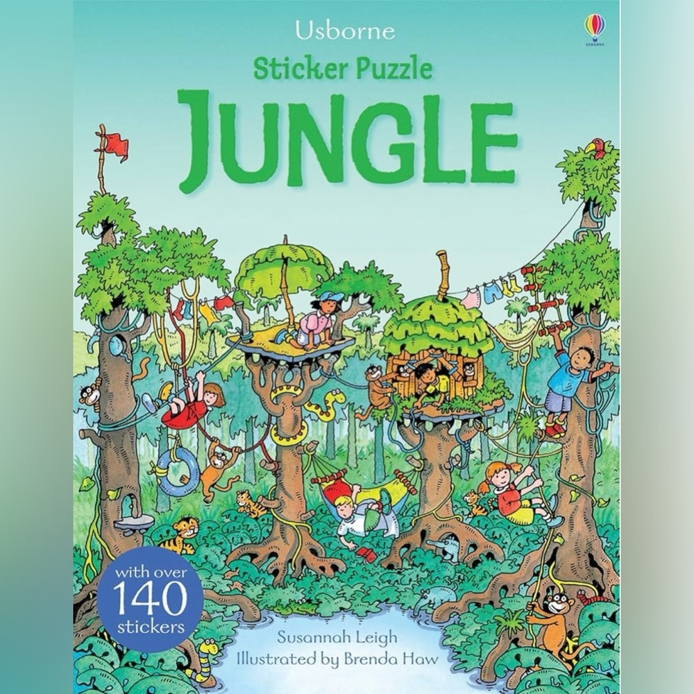 BUNDLE & SAVE 🎉 Usborne Jungle Sticker Puzzle Softcover Book